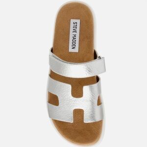 Steve Madden Women's Silver Slide Sandals